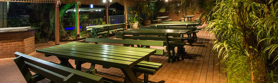 The beer garden at Old Willyama Motor Inn is the perfect place to relax and unwind